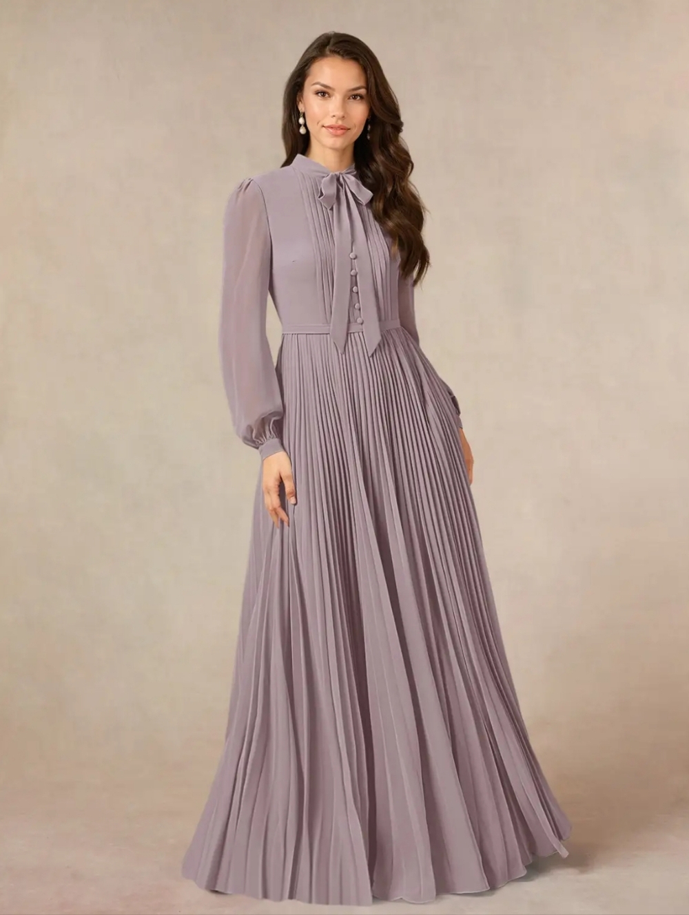 Azazie Adellah Pleated Chiffon Dress in Color Dusk 🌇